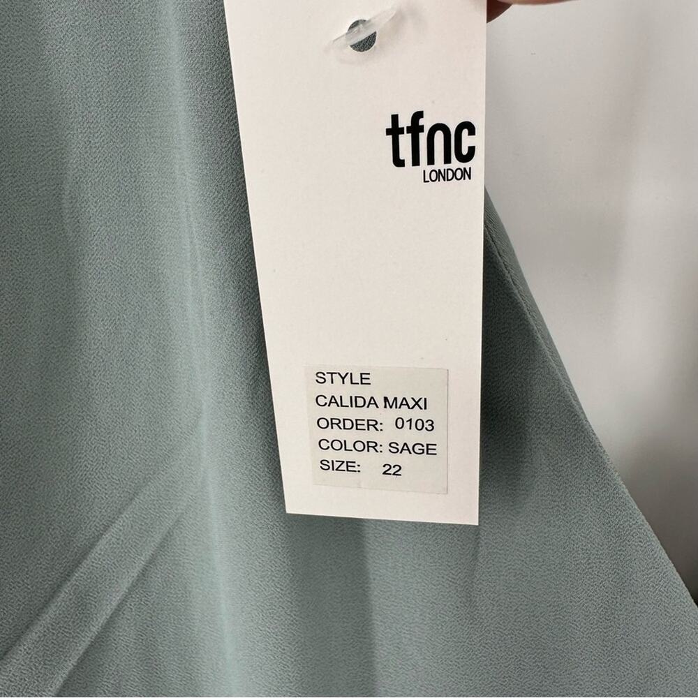 ASOS TFNC Calida Maxi Dress in sage Size US 18 - Picture 5 of 11